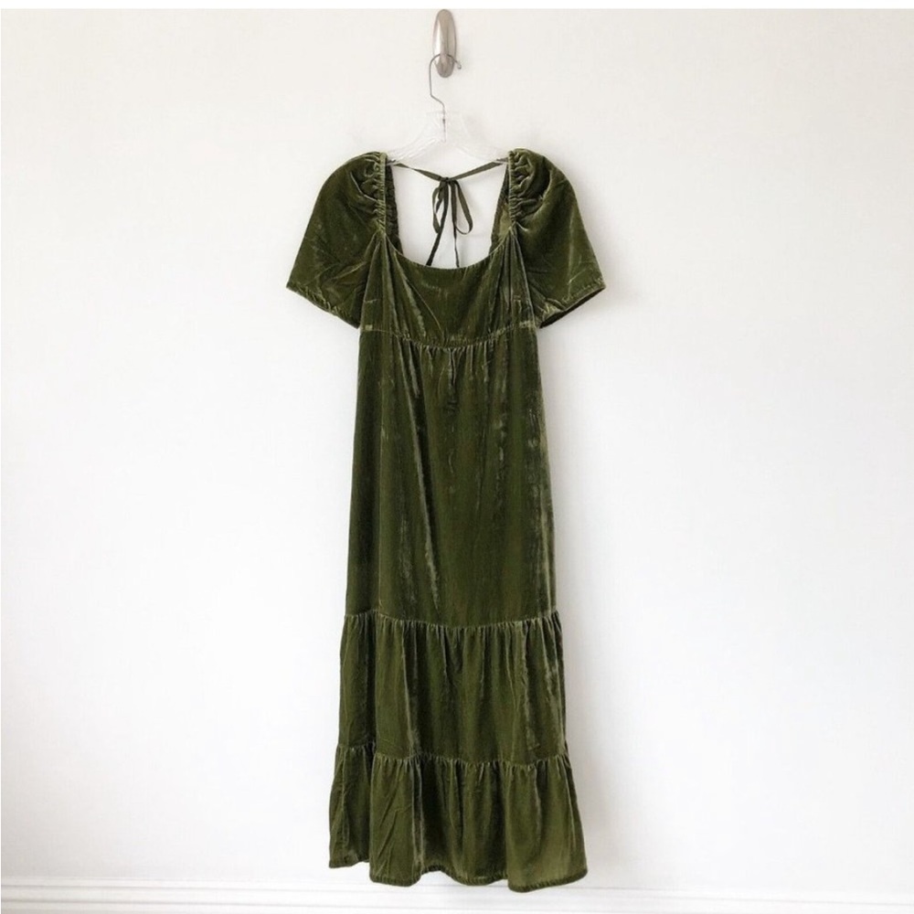 Anthropologie Velvet Dress Empire Waist Midi NWT